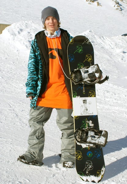 Ben Comber with his board